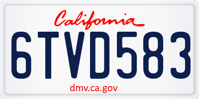 CA license plate 6TVD583