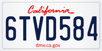 CA license plate 6TVD584