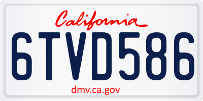 CA license plate 6TVD586