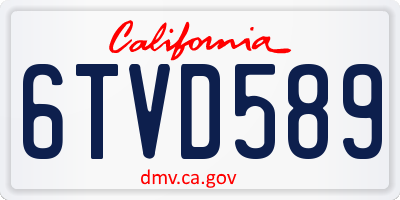 CA license plate 6TVD589