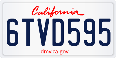 CA license plate 6TVD595