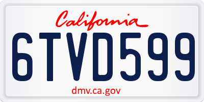 CA license plate 6TVD599