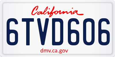 CA license plate 6TVD606