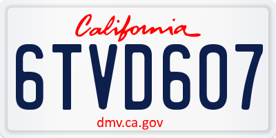 CA license plate 6TVD607