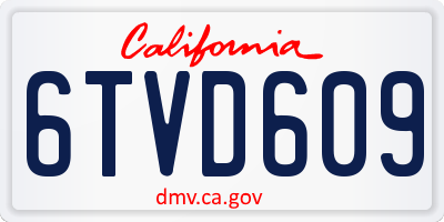 CA license plate 6TVD609