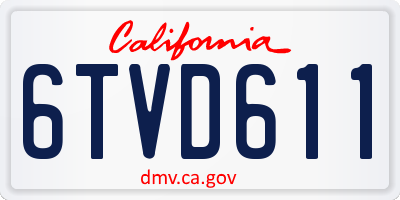 CA license plate 6TVD611