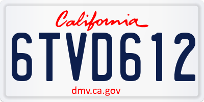 CA license plate 6TVD612