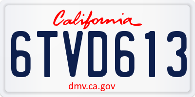 CA license plate 6TVD613