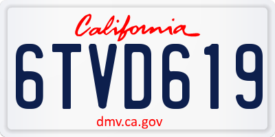 CA license plate 6TVD619