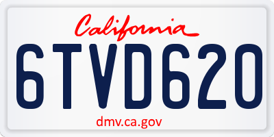 CA license plate 6TVD620