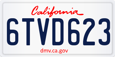 CA license plate 6TVD623