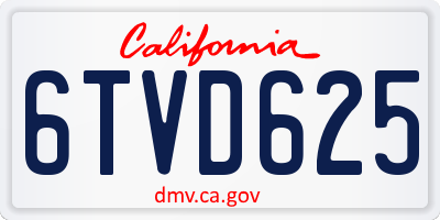 CA license plate 6TVD625