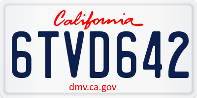 CA license plate 6TVD642