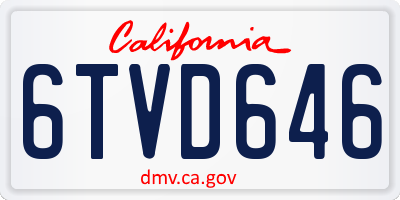 CA license plate 6TVD646