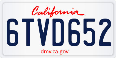 CA license plate 6TVD652