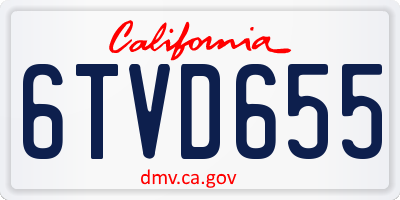 CA license plate 6TVD655