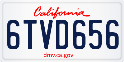 CA license plate 6TVD656