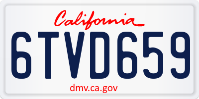 CA license plate 6TVD659