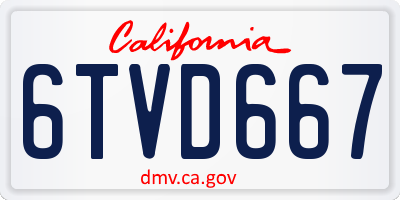 CA license plate 6TVD667
