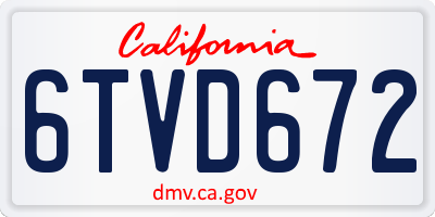 CA license plate 6TVD672