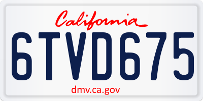 CA license plate 6TVD675