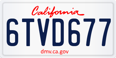 CA license plate 6TVD677