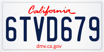 CA license plate 6TVD679