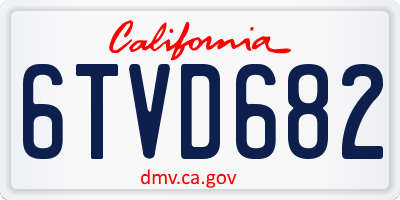 CA license plate 6TVD682