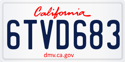 CA license plate 6TVD683