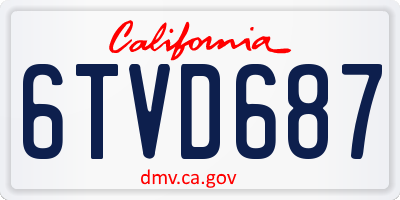 CA license plate 6TVD687