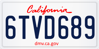 CA license plate 6TVD689