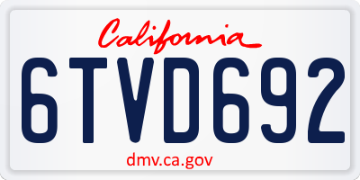 CA license plate 6TVD692