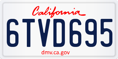 CA license plate 6TVD695