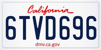 CA license plate 6TVD696