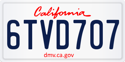 CA license plate 6TVD707