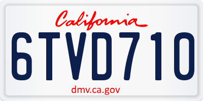 CA license plate 6TVD710
