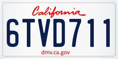 CA license plate 6TVD711