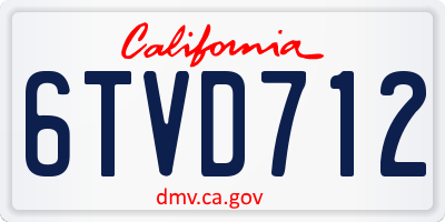 CA license plate 6TVD712
