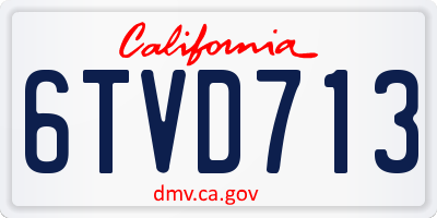 CA license plate 6TVD713