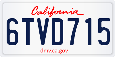 CA license plate 6TVD715