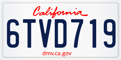 CA license plate 6TVD719