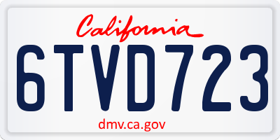 CA license plate 6TVD723