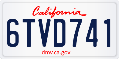 CA license plate 6TVD741
