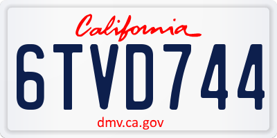 CA license plate 6TVD744