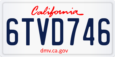 CA license plate 6TVD746