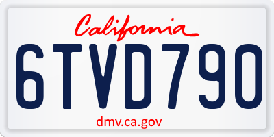 CA license plate 6TVD790