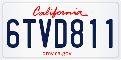 CA license plate 6TVD811