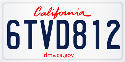 CA license plate 6TVD812