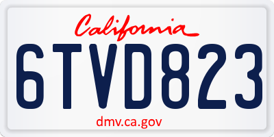 CA license plate 6TVD823
