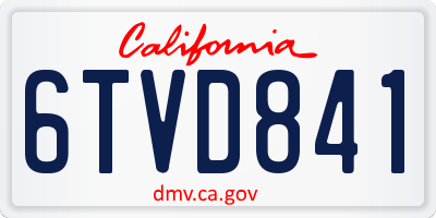 CA license plate 6TVD841
